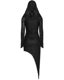 Punk Rave Daily Life Apocalyptic Gothic Asymmetric Broken Knit Hooded Dress