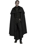 Punk Rave Mens Salazar Regency Gothic Vampire Cloak - Black