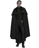Punk Rave Mens Salazar Regency Gothic Vampire Cloak - Black