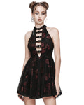 Punk Rave Daily Life Enmeshed Gothic Rose Dress - Black & Red