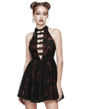 Punk Rave Daily Life Enmeshed Gothic Rose Dress - Black & Red