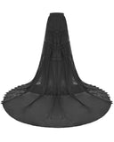 Dark In Love Womens Extra Long Gothic Train Skirt