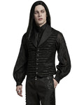 Punk Rave Mens Dark Gothic Striped Paisley Waistcoat Vest