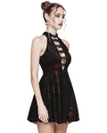 Punk Rave Daily Life Enmeshed Gothic Rose Dress - Black & Red