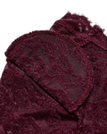 Punk Rave Womens Elegant Floral Lace V-Neck Top - Red