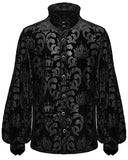 Punk Rave Mens Gothic Devore Velvet Royal Damask Dress Shirt