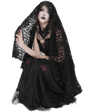 Eva Lady Womens Baroque Gothic Lace Fringed Shawl Cape