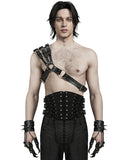 Punk Rave Mens Apocalyptic Punk One Shoulder Strapping Harness - Faux Leather