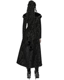 Punk Rave Womens Long Gothic Aristocrat Jacquard & Faux Fur Winter Coat