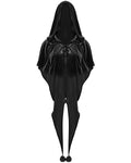 Punk Rave Daily Life Womens Velvet Gothic Lolita Hooded Split Tails Bolero Cape - Black
