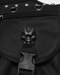 Punk Rave Unisex Apocalyptic Gothic Studded Skull Hip Bag Waist Pack Belt