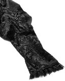 Dark In Love Womens Gothic Victorian Baroque Jacquard Velvet & Lace Blouse Top