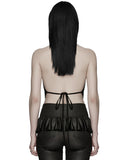 Punk Rave Womens Gothic Lace Applique Tie-Back Camisole Top