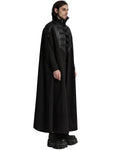 Punk Rave Mens Long Dark Gothic Cyberpunk Apocalyptic Spiked Cloak Cape Black