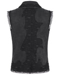 Devil Fashion Mens Wasteland Punk Destroyed Mesh Chained Sleeveless Vest Shirt