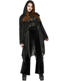 Punk Rave Plus Size Womens Gothic Witch Layered Mesh Hooded Cardigan