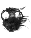 Devil Fashion Gothic Lolita Feathered Crown Hair Barrette Hat