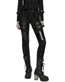 Punk Rave Womens Apocalyptic Gothic Spliced Mesh Strapping Leggings