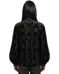 Punk Rave Mens Gothic Devore Velvet Royal Damask Dress Shirt