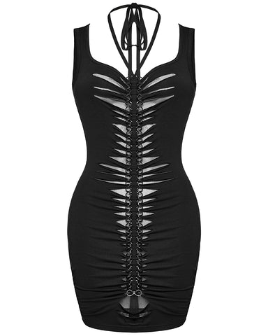 Punk Rave Daily Life Dark CyberPunk Twisted Ringlet Bodycon Dress