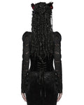 Punk Rave Womens Baroque Gothic Rose Embroidered Velvet Cincher Corset - Black