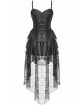 Dark In Love Womens Gothic Lolita Jacquard & Lace Fishtail Prom Dress