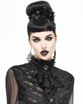 Devil Fashion Chiffon Lace Jabot Cravat - Black