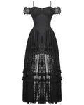 Dark In Love Long Gothic Lace Cutaway Off Shoulder Dress