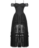 Dark In Love Long Gothic Lace Cutaway Off Shoulder Dress