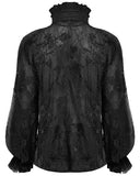 Punk Rave Mens Romantic Gothic Dark Floral Lace Ruffled Poet Shirt