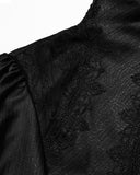 Punk Rave Mens Baroque Gothic Dandy Steampunk Lace Layered Poet Shirt Black