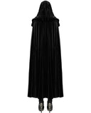 Punk Rave Womens Long Gothic Velvet & Lace Hooded Cloak