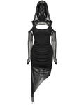 Punk Rave Womens Apocalyptic Wasteland Gothic Asymmetric 2 Piece Hooded Dress