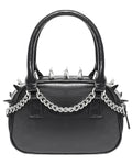 Devil Fashion Womens Gothic Punk Chained Skull Spiked Mini Handbag