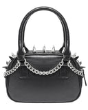Devil Fashion Womens Gothic Punk Chained Skull Spiked Mini Handbag