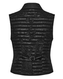 Punk Rave Mens Dark Gothic Striped Paisley Waistcoat Vest