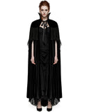 Punk Rave Womens Dark Regency Gothic Studded Velvet & Lace Cloak