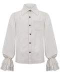 Devil Fashion Mens Steampunk Aristocrat Jacquard Dress Shirt - White