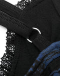 Punk Rave Womens Broken Knit Shredded Mesh Slip Dress - Black & Blue