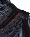 Devil Fashion Mens Regency Gothic Vampire Velvet Travelling Cloak - Blue & Red