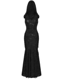 Punk Rave Daily Life Womens Apocalyptic Gothic Shredded Hooded Corset Maxi Dress