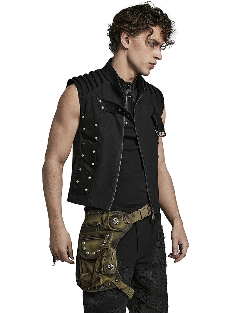 Hip Rave Belt Punk Rave Mens Steampunk Desert Wasteland Studded Hip Bag Belt - Brown ...