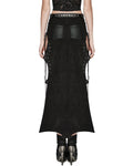 Punk Rave Long Apocalyptic CyberPunk Studded Side-Split Lacing Skirt