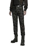 Punk Rave Mens Gothic Aristocrat Embroidered Damask Houndstooth Dress Pants