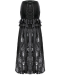 Dark In Love Womens Long Victorian Gothic Ruffled Velvet & Lace Maxi Skirt