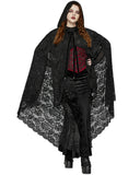 Punk Rave Plus Size Womens Dark Gothic Lace Hooded Cloak Cape