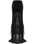 Punk Rave Womens Long Gothic Velvet, Lace & Mesh Fishtail Skirt