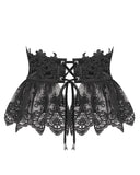 Devil Fashion Womens Gothic Lace Embellished Waist Cincher Corset