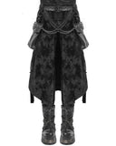 Devil Fashion Mens Apocalyptic Gothic Punk Chain Cargo Pocket Half Skirt Kilt