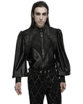 Punk Rave Mens Baroque Gothic Dandy Steampunk Lace Layered Poet Shirt Black